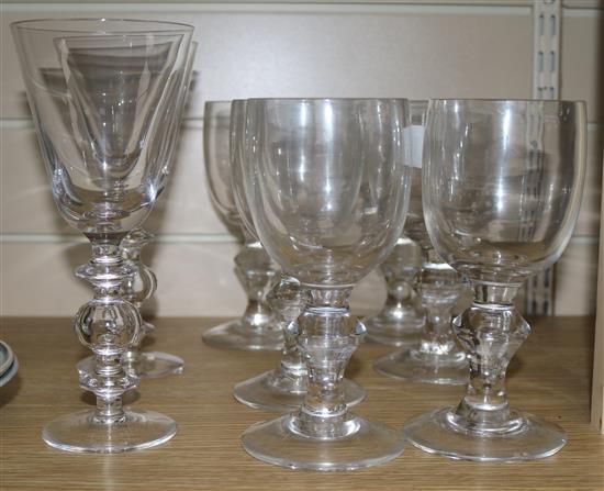 Various heavy French drinking glasses